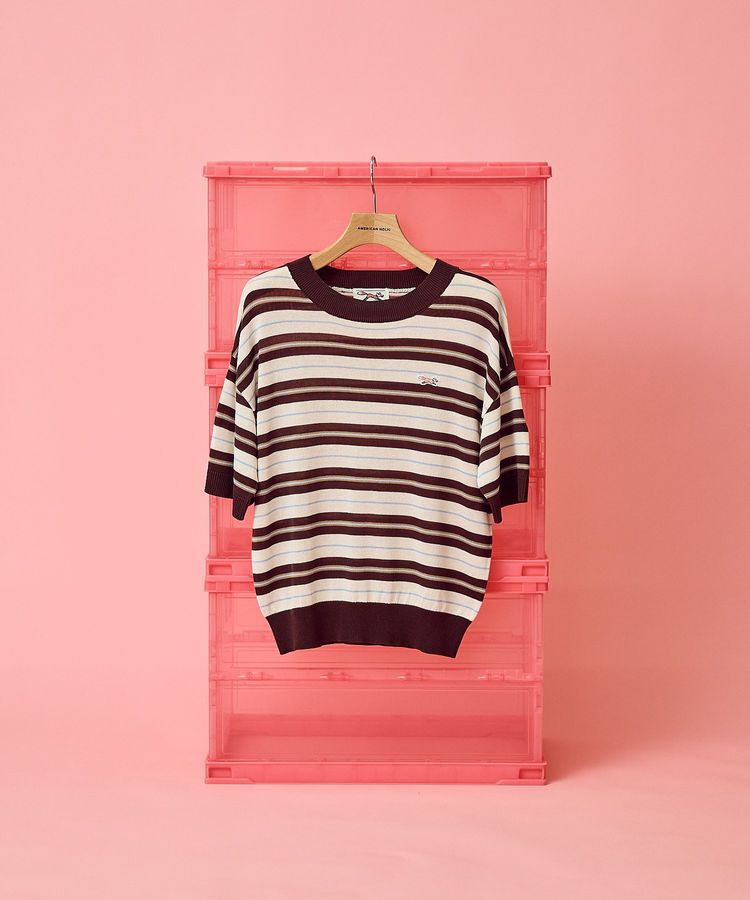 AMERICAN HOLIC「【PENNEY'S】レトロボーダー半袖ニット」|ニット・セーター|