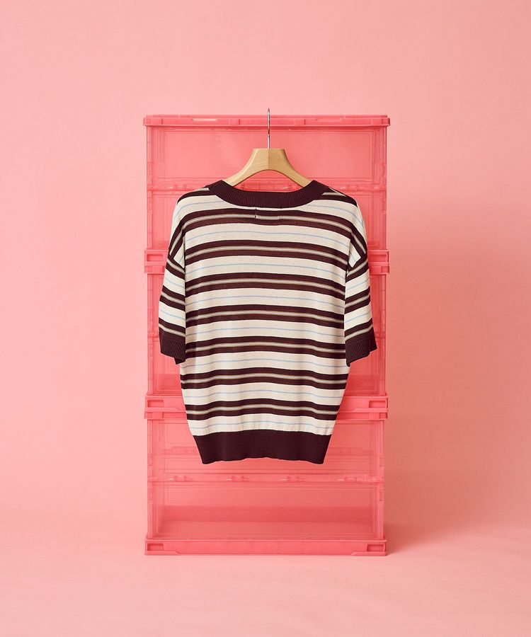 AMERICAN HOLIC「【PENNEY'S】レトロボーダー半袖ニット」|ニット・セーター|