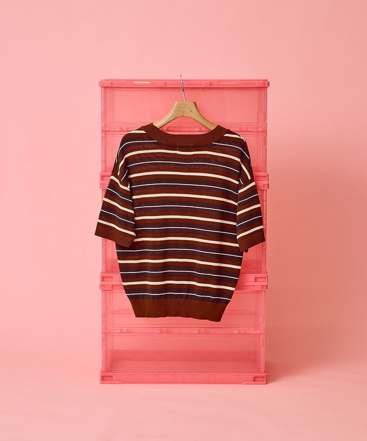 AMERICAN HOLIC「【PENNEY'S】レトロボーダー半袖ニット」|ニット・セーター|