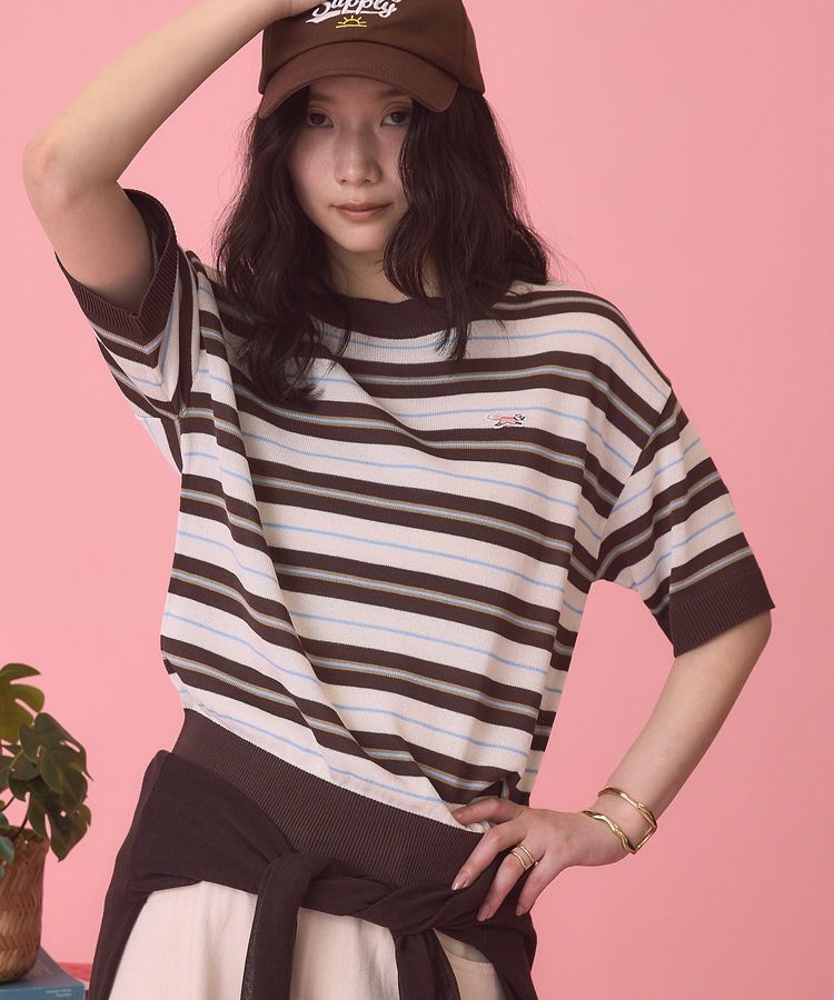 AMERICAN HOLIC「【PENNEY'S】レトロボーダー半袖ニット」|ニット・セーター|