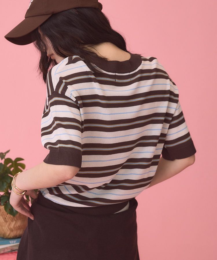 AMERICAN HOLIC「【PENNEY'S】レトロボーダー半袖ニット」|ニット・セーター|