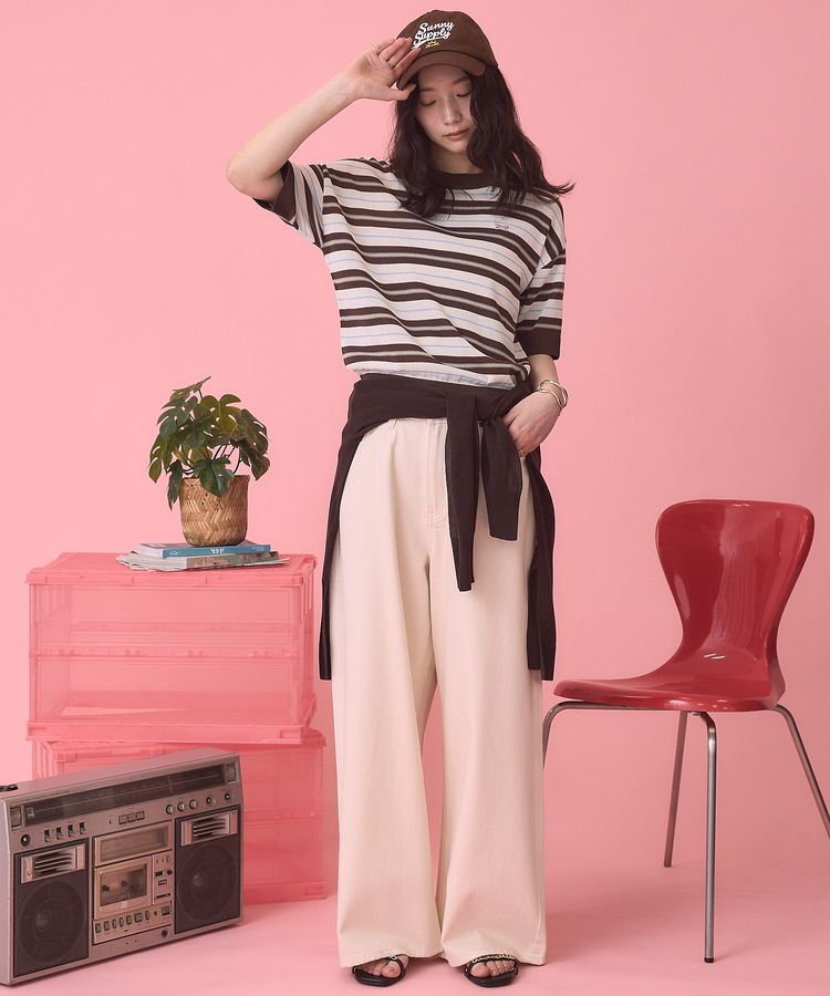 AMERICAN HOLIC「【PENNEY'S】レトロボーダー半袖ニット」|ニット・セーター|
