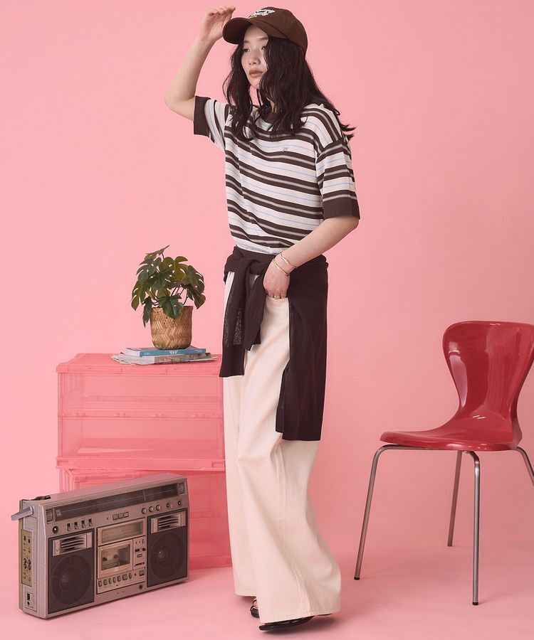 AMERICAN HOLIC「【PENNEY'S】レトロボーダー半袖ニット」|ニット・セーター|