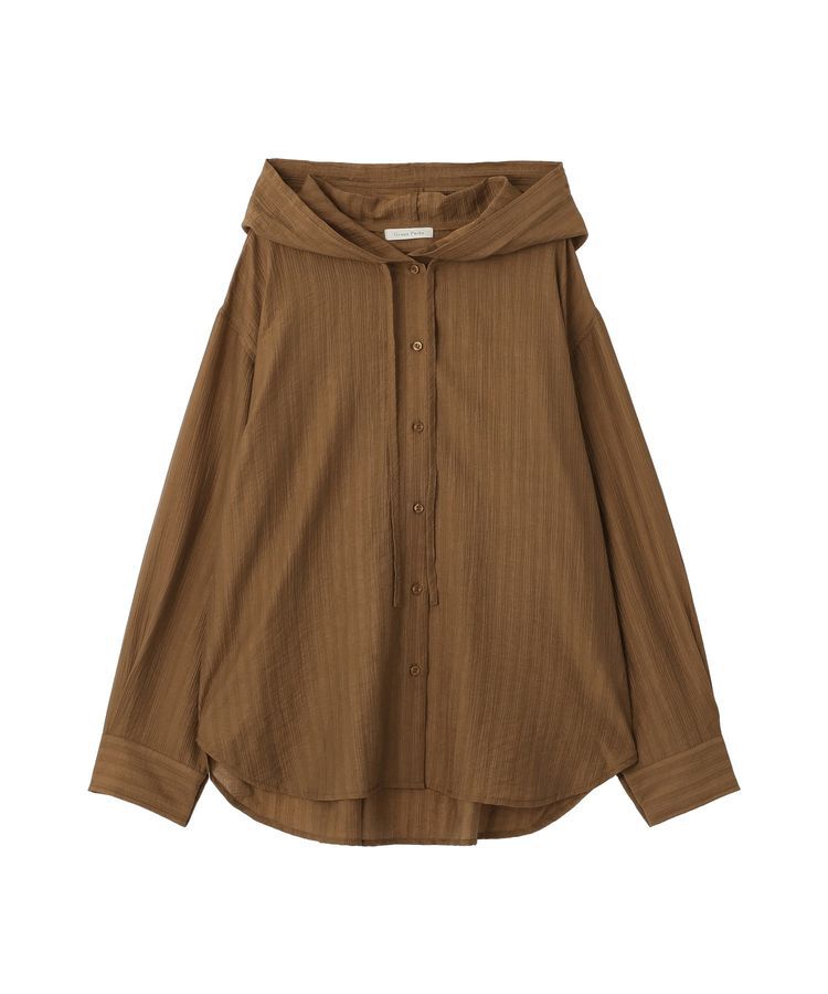 Green Parks「シアーフードシャツ」|シャツ・ブラウス|Brown