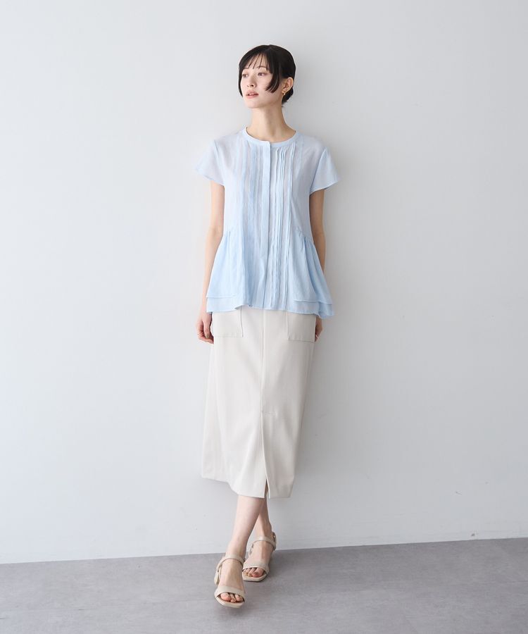 YECCA VECCA「ペプラムシアーブラウス」|シャツ・ブラウス|