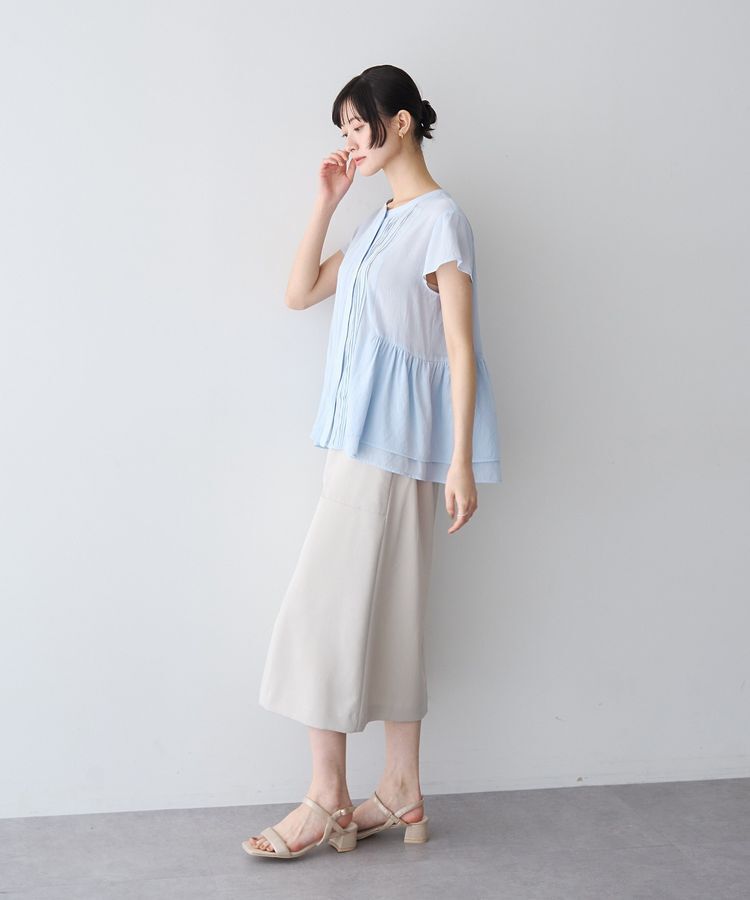YECCA VECCA「ペプラムシアーブラウス」|シャツ・ブラウス|
