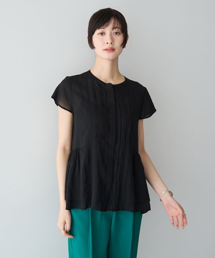 YECCA VECCA「ペプラムシアーブラウス」|シャツ・ブラウス|