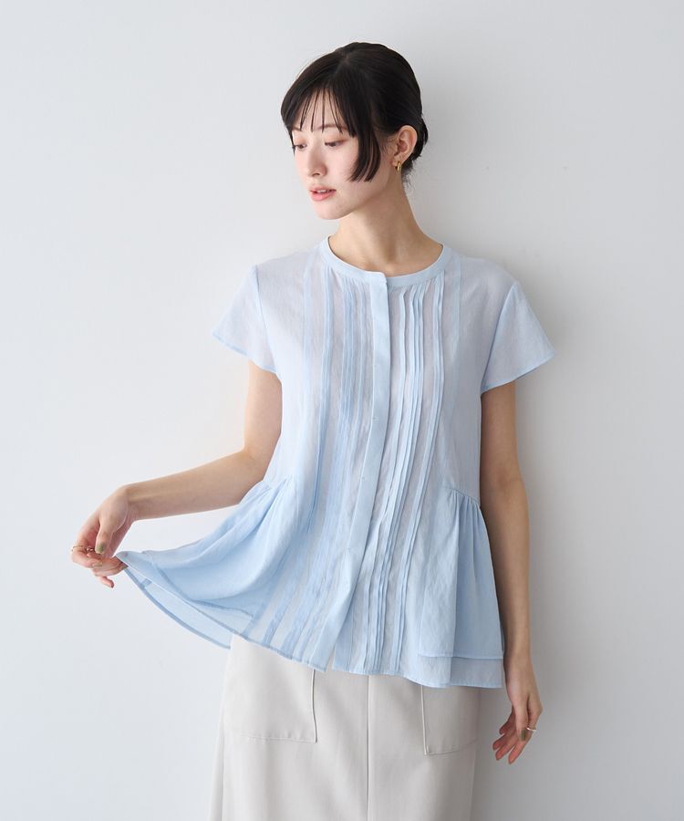YECCA VECCA「ペプラムシアーブラウス」|シャツ・ブラウス|