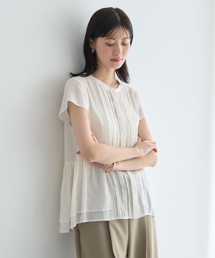 YECCA VECCA「ペプラムシアーブラウス」|シャツ・ブラウス|