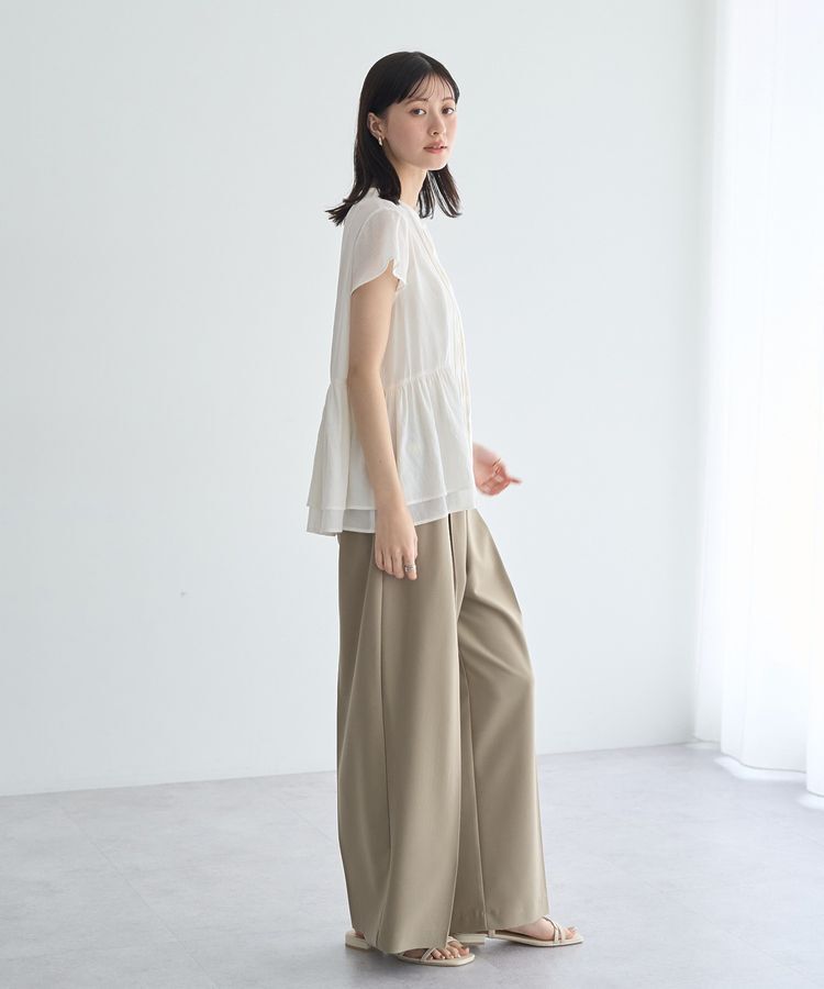 YECCA VECCA「ペプラムシアーブラウス」|シャツ・ブラウス|