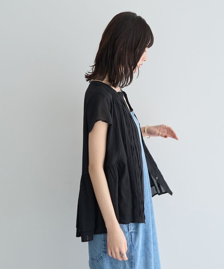 YECCA VECCA「ペプラムシアーブラウス」|シャツ・ブラウス|