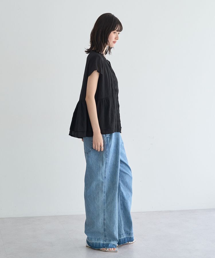 YECCA VECCA「ペプラムシアーブラウス」|シャツ・ブラウス|