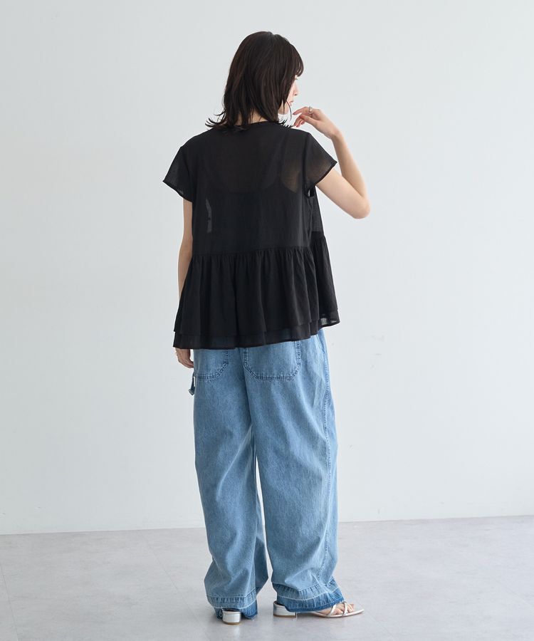 YECCA VECCA「ペプラムシアーブラウス」|シャツ・ブラウス|