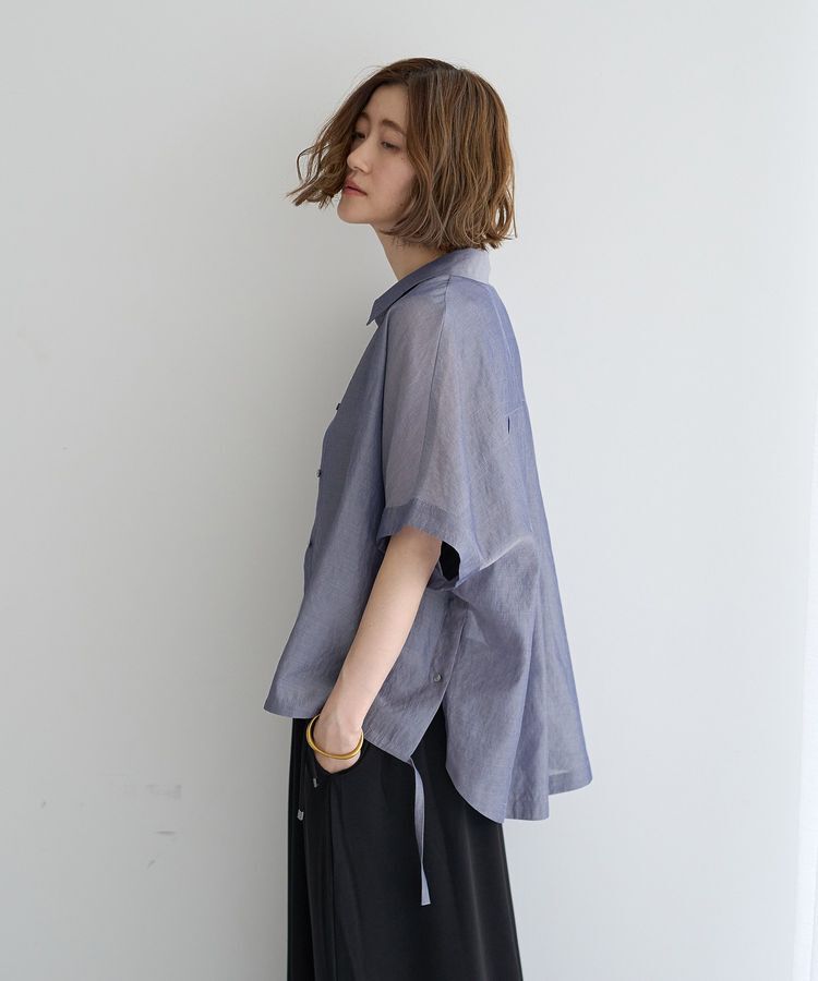 YECCA VECCA「サイドスリットドロストシャツ」|シャツ・ブラウス|