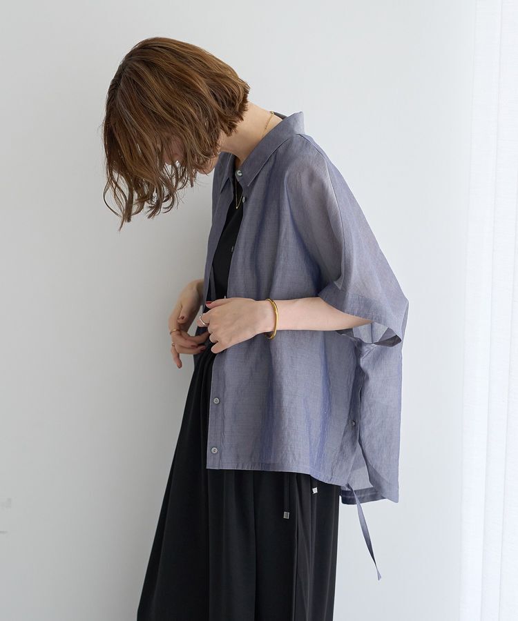 YECCA VECCA「サイドスリットドロストシャツ」|シャツ・ブラウス|