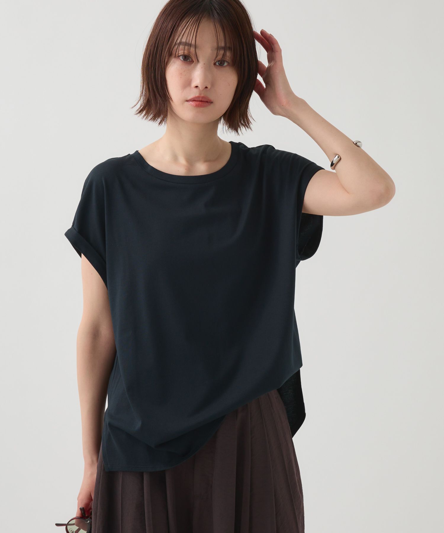 BABYLONE「ターンバックTシャツ」|Tシャツ・カットソー|ﾌﾞﾗｯｸ