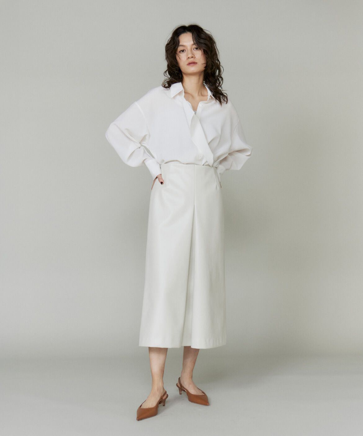 la veille by SUPERIOR CLOSET「《大きいサイズ》フェイクレザースカート」|台形|