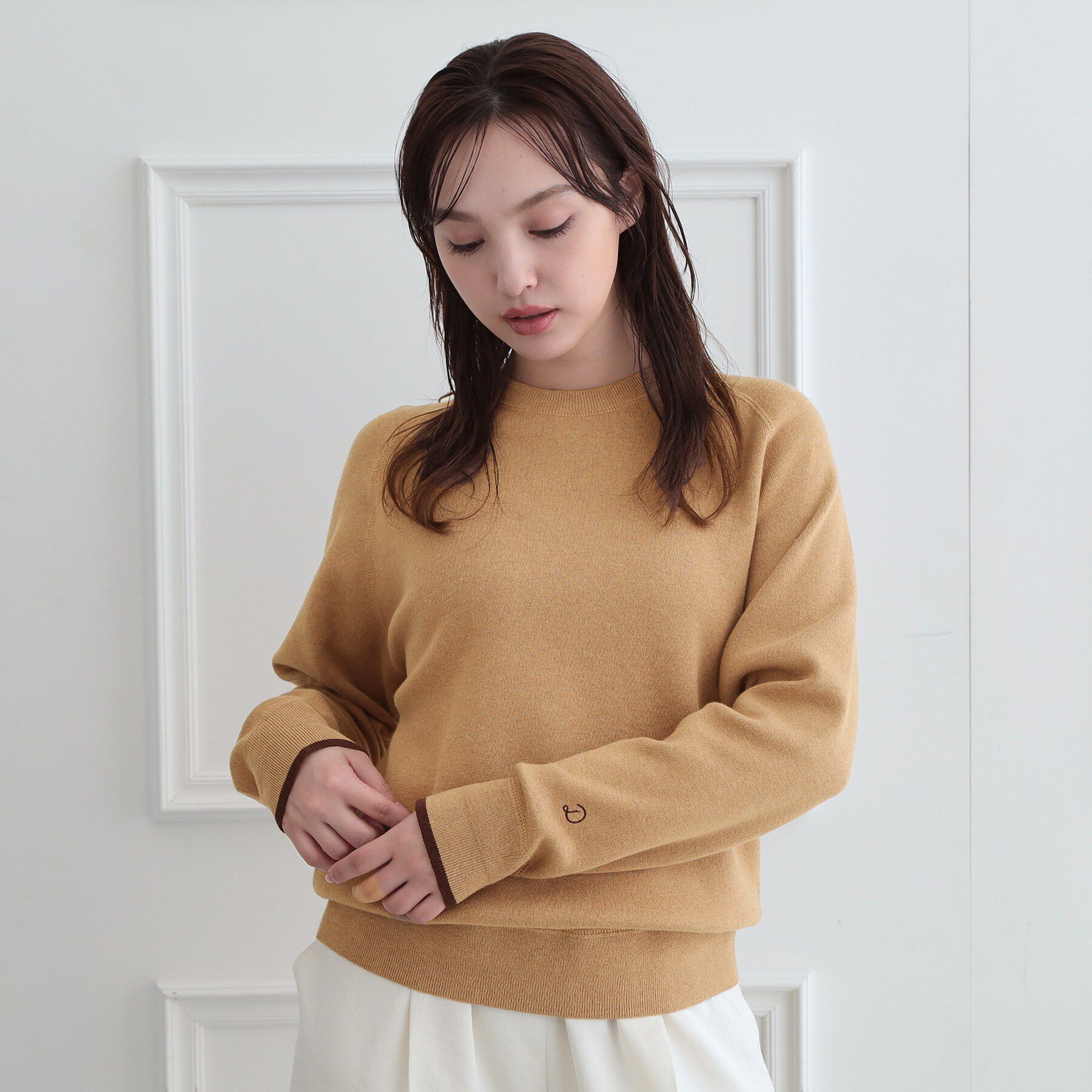 DRESSTERIOR「ウォッシャブルコットンカシミヤ混配色ニット」|ニット・セーター|