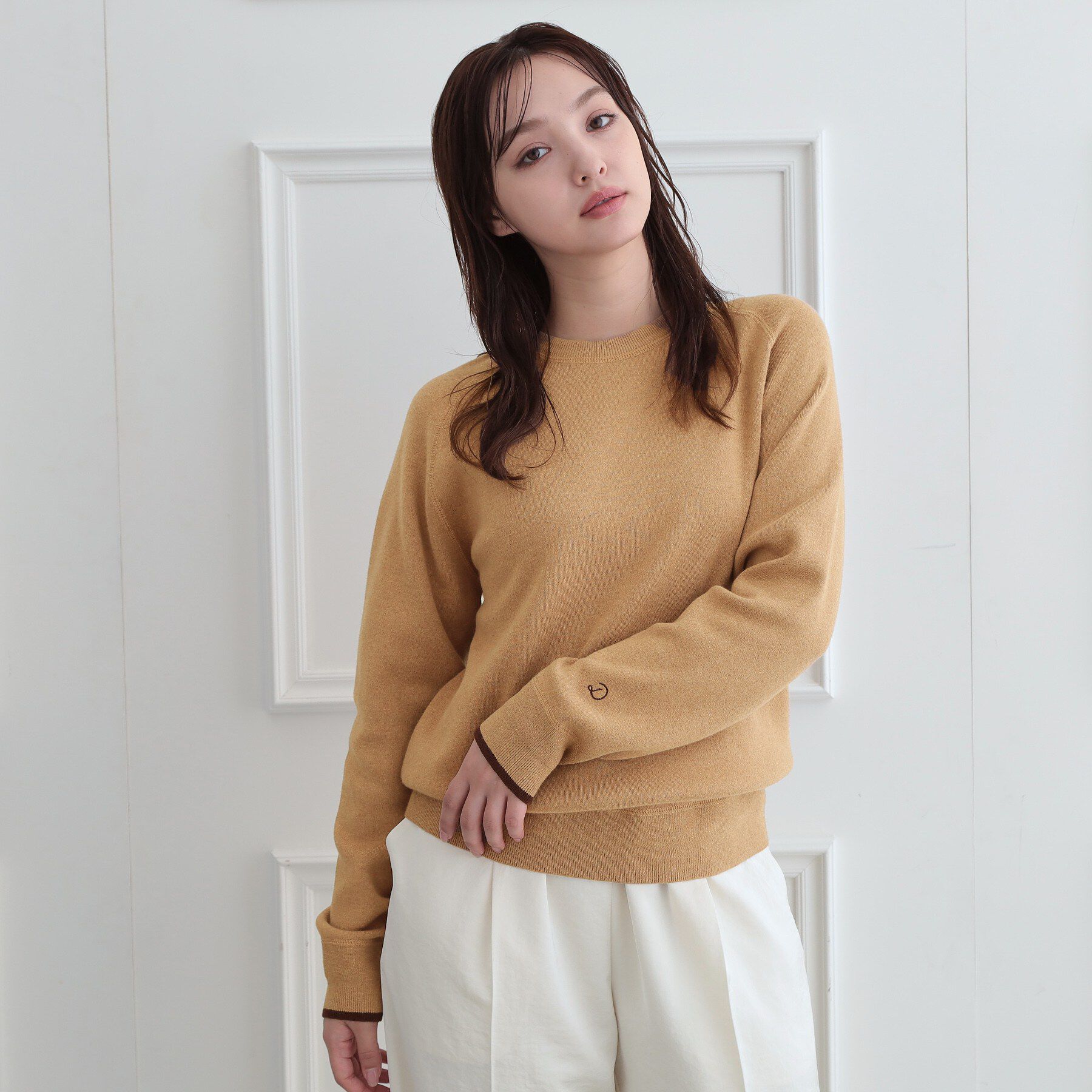 DRESSTERIOR「ウォッシャブルコットンカシミヤ混配色ニット」|ニット・セーター|