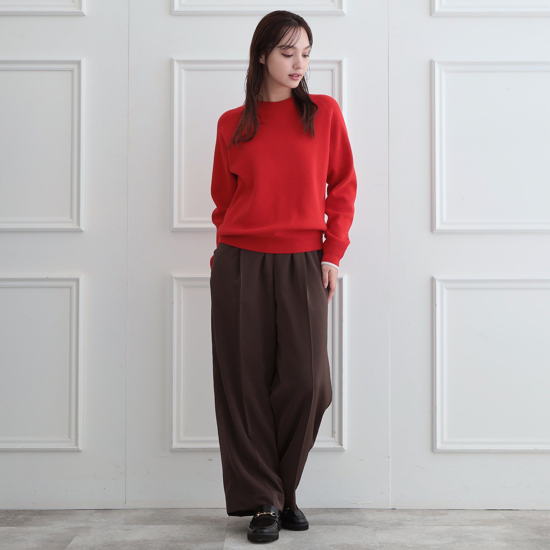 DRESSTERIOR「ウォッシャブルコットンカシミヤ混配色ニット」|ニット・セーター|