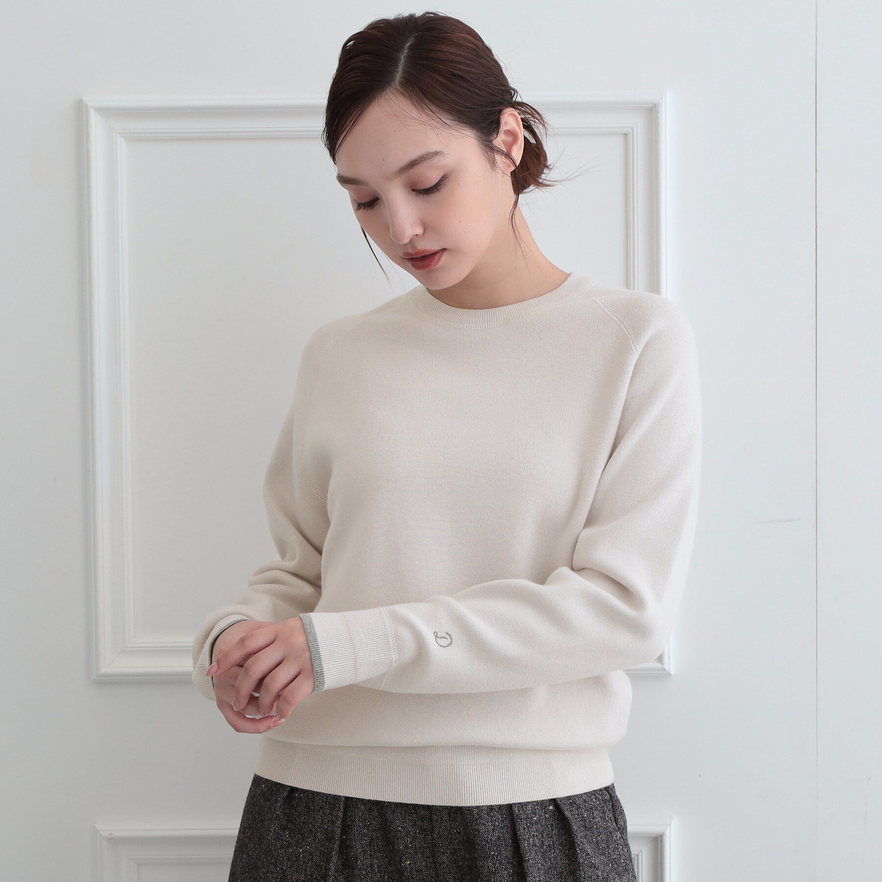 DRESSTERIOR「ウォッシャブルコットンカシミヤ混配色ニット」|ニット・セーター|