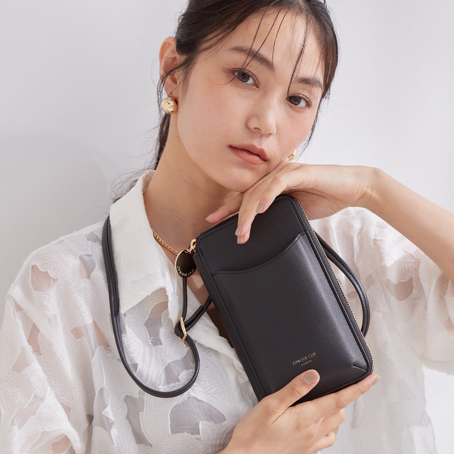 OPAQUE.CLIP「【お財布機能付き】スマホミニショルダーバッグ」|ショルダー・メッセンジャー|ブラック(019)