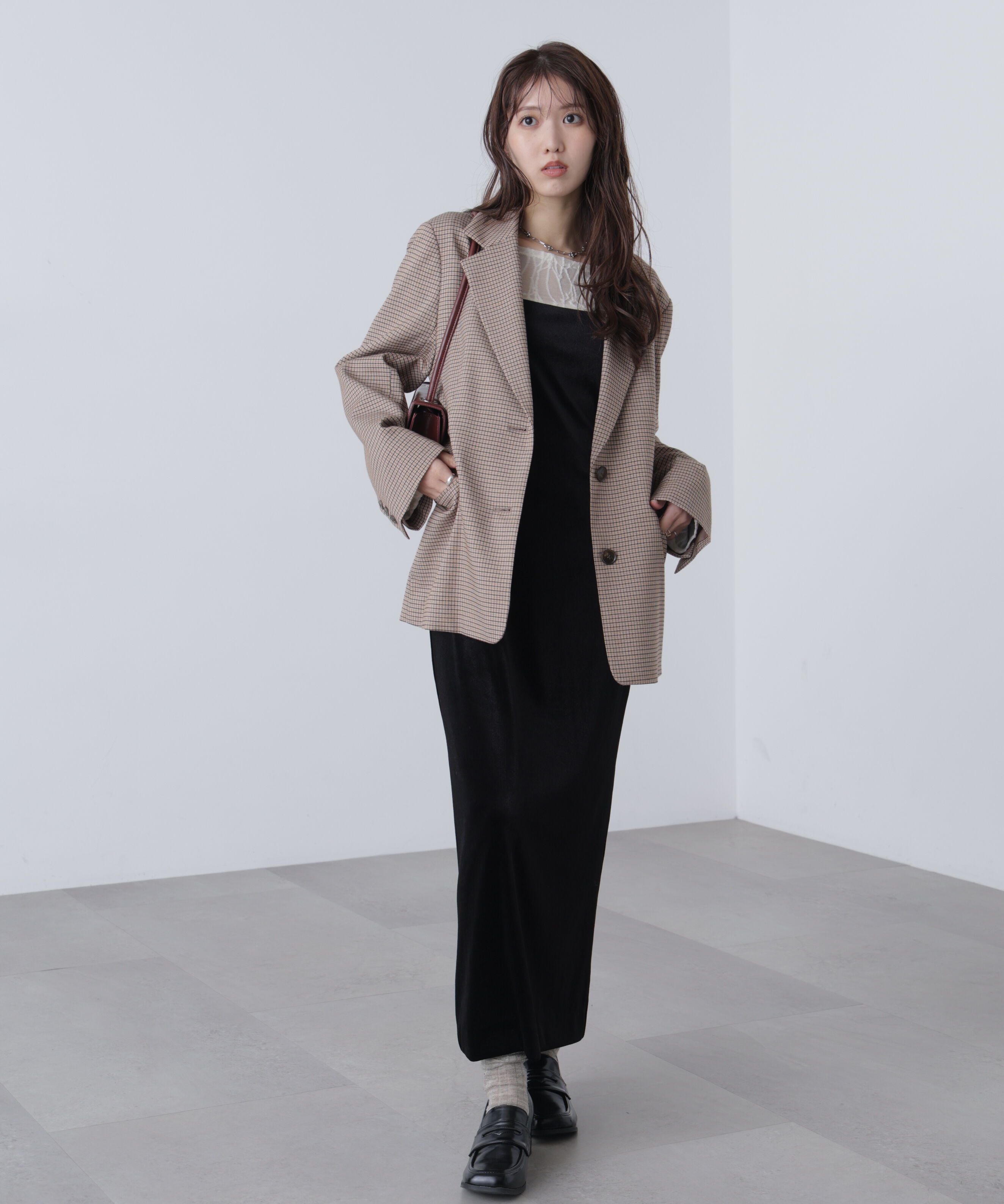  「２ストラップベロアキャミワンピース」|ワンピース|