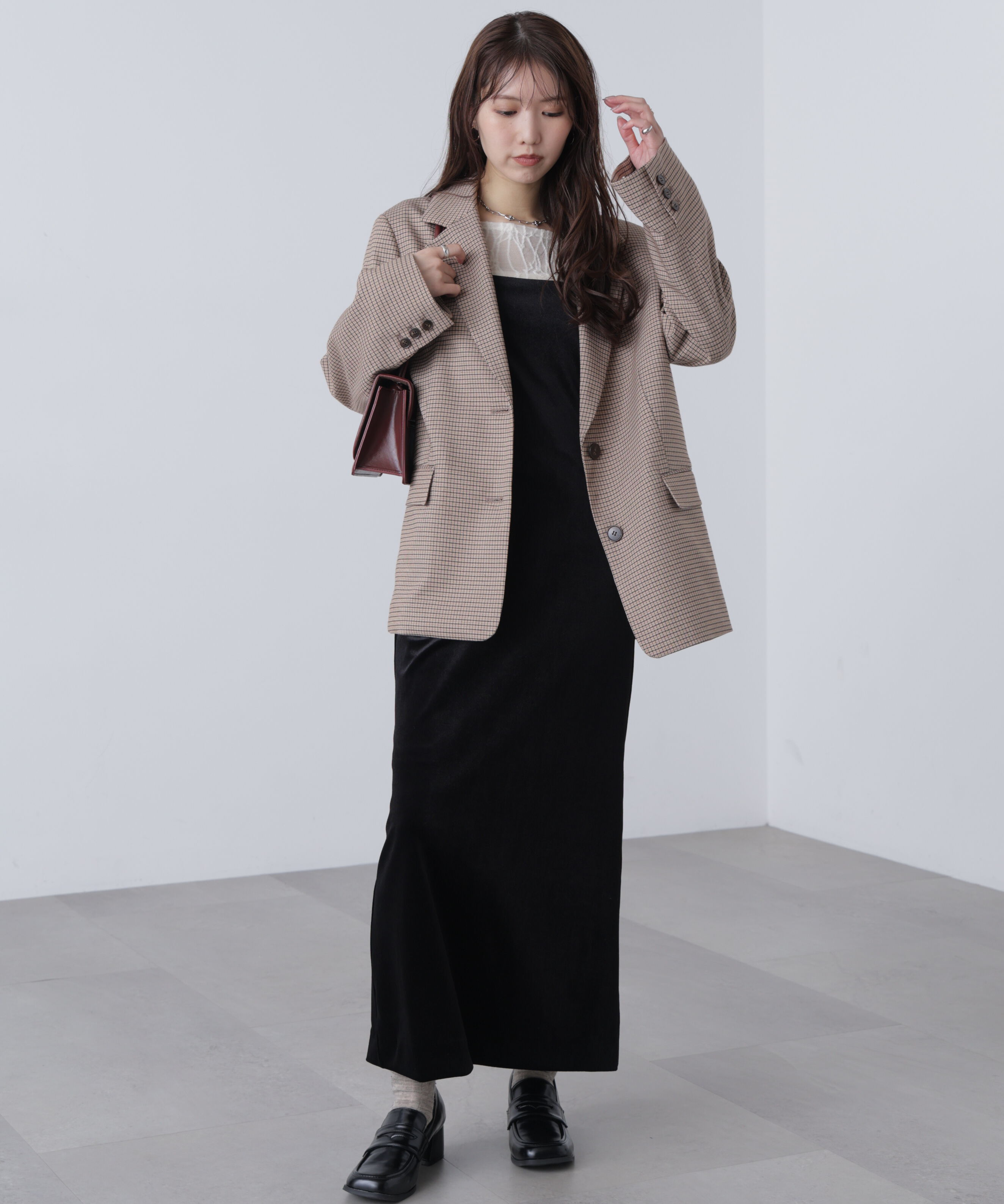  「２ストラップベロアキャミワンピース」|ワンピース|