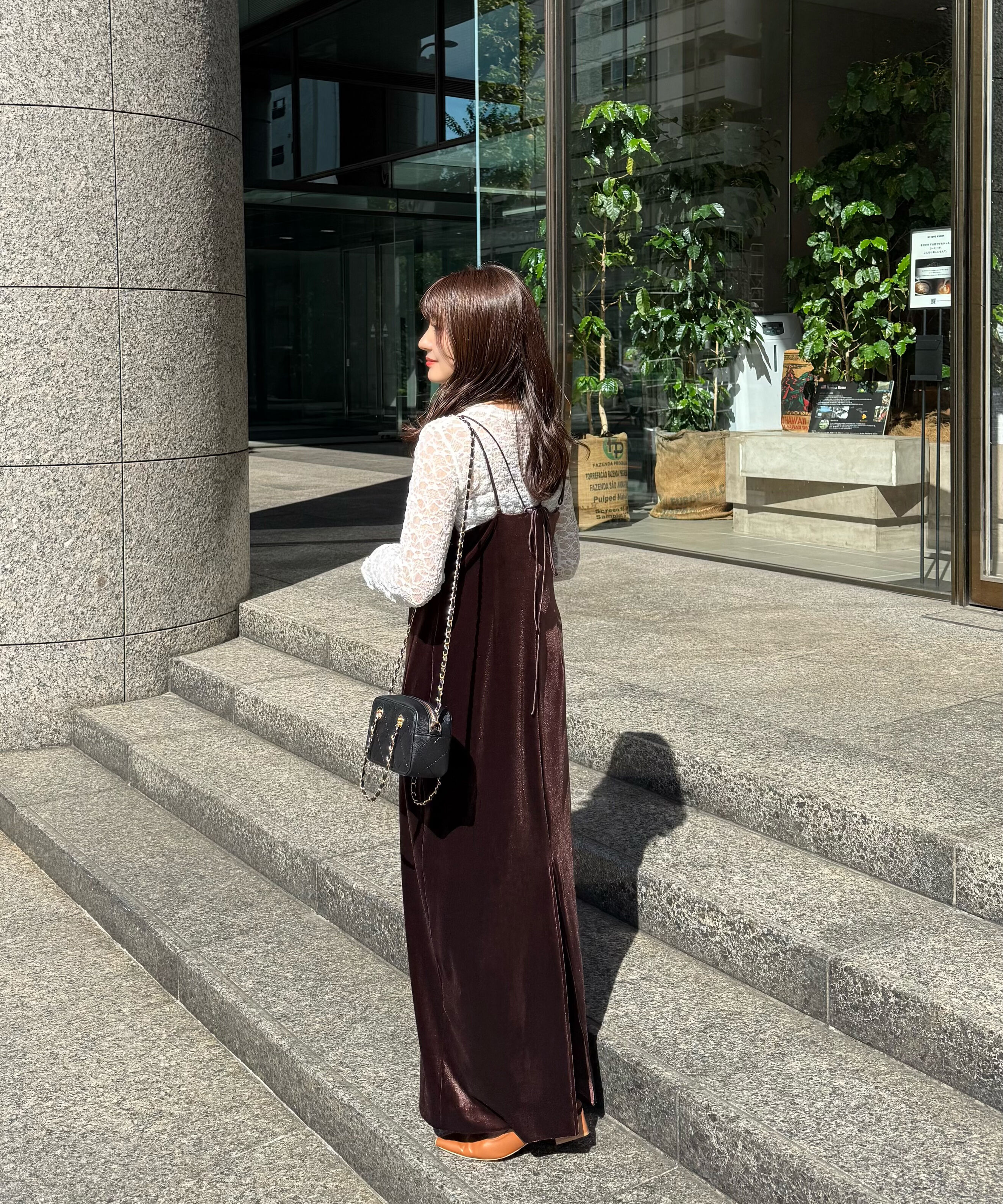  「２ストラップベロアキャミワンピース」|ワンピース|