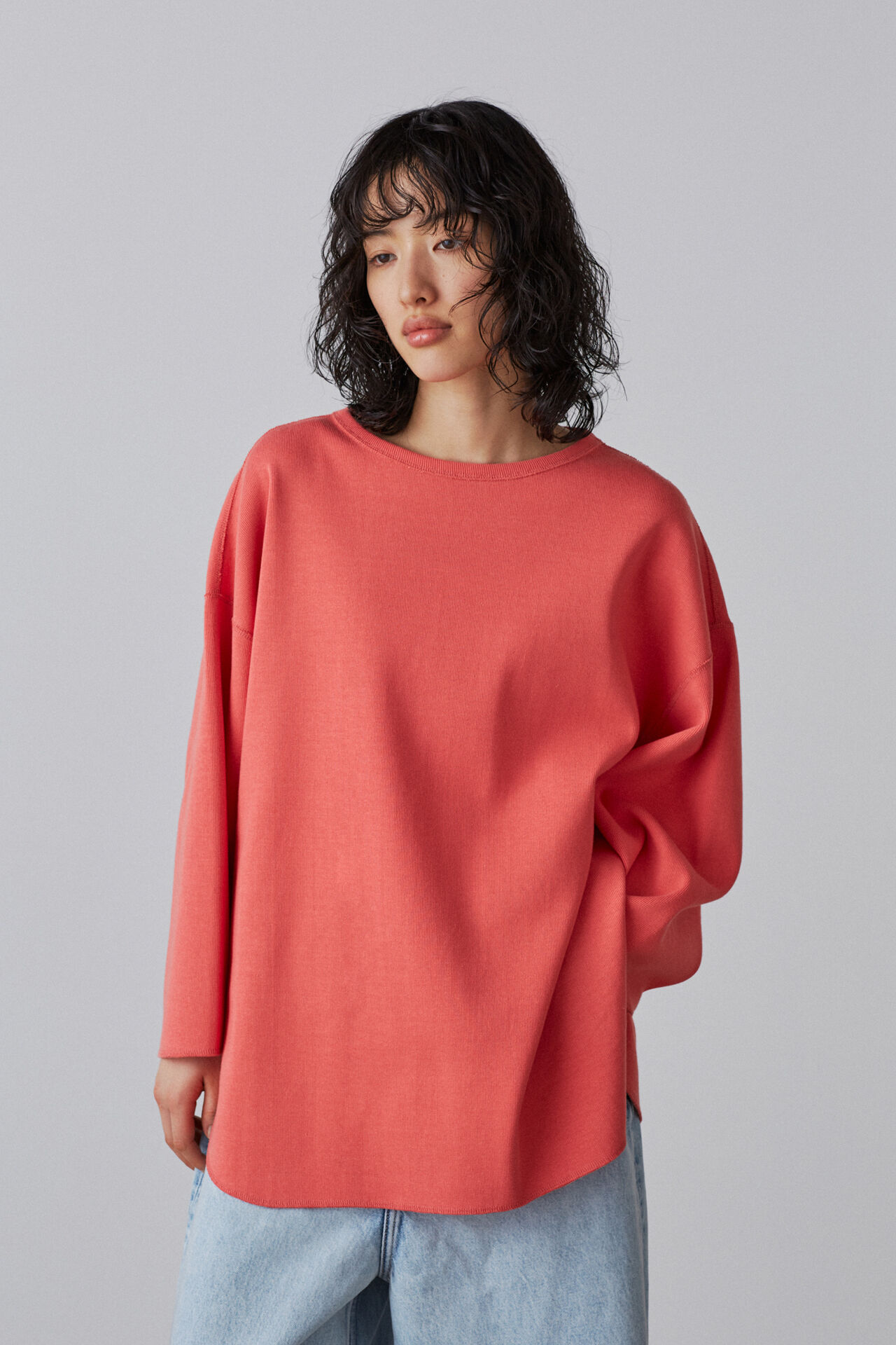YLEVE 「YLEVE / COTTON RIB PULLOVER BIG」|Tシャツ・カットソー|ピンク