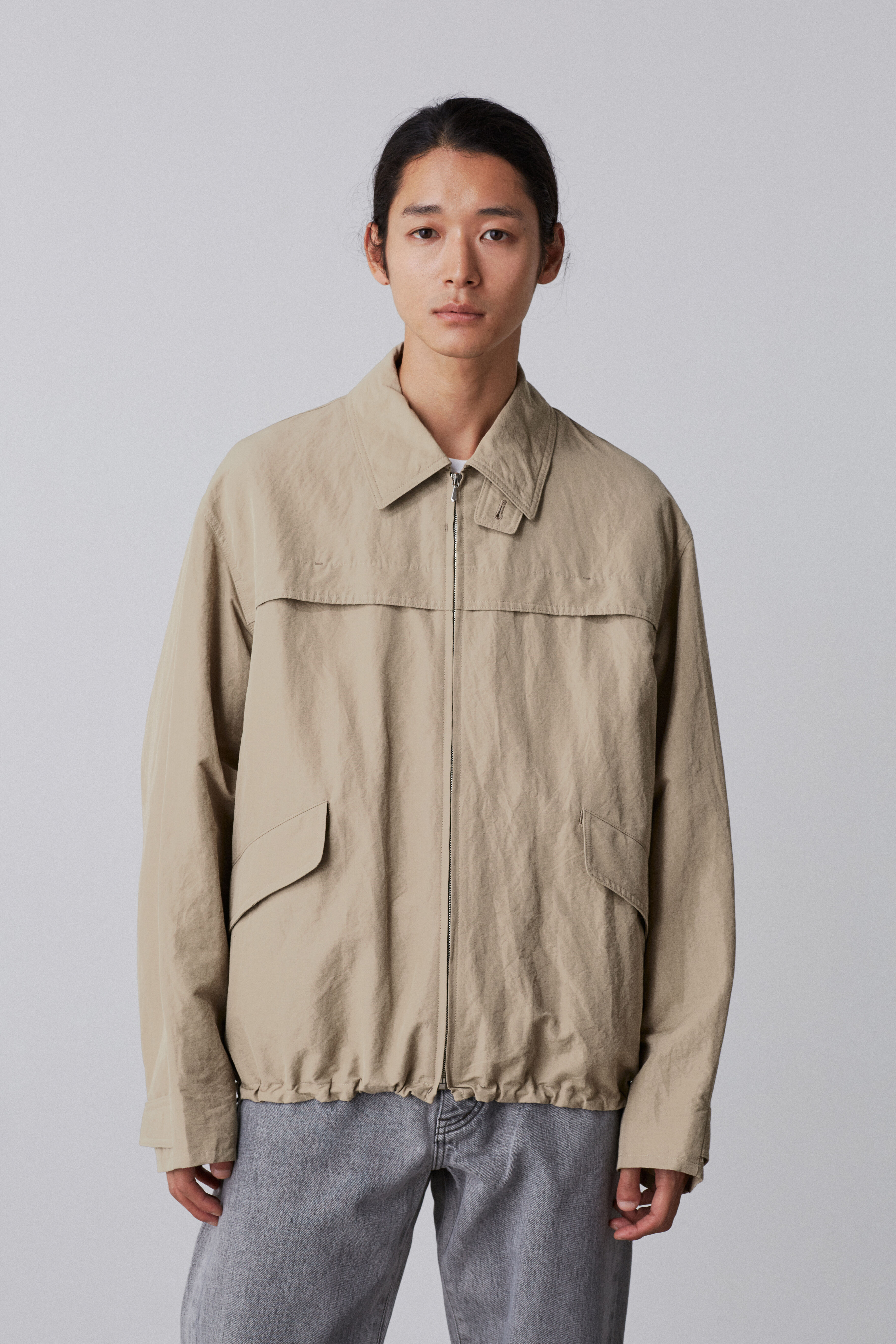 YLEVE 「YLEVE / RAMIE COTTON WEATHER BLOUSON UNISEX」|ブルゾン・スタジャン|カーキ
