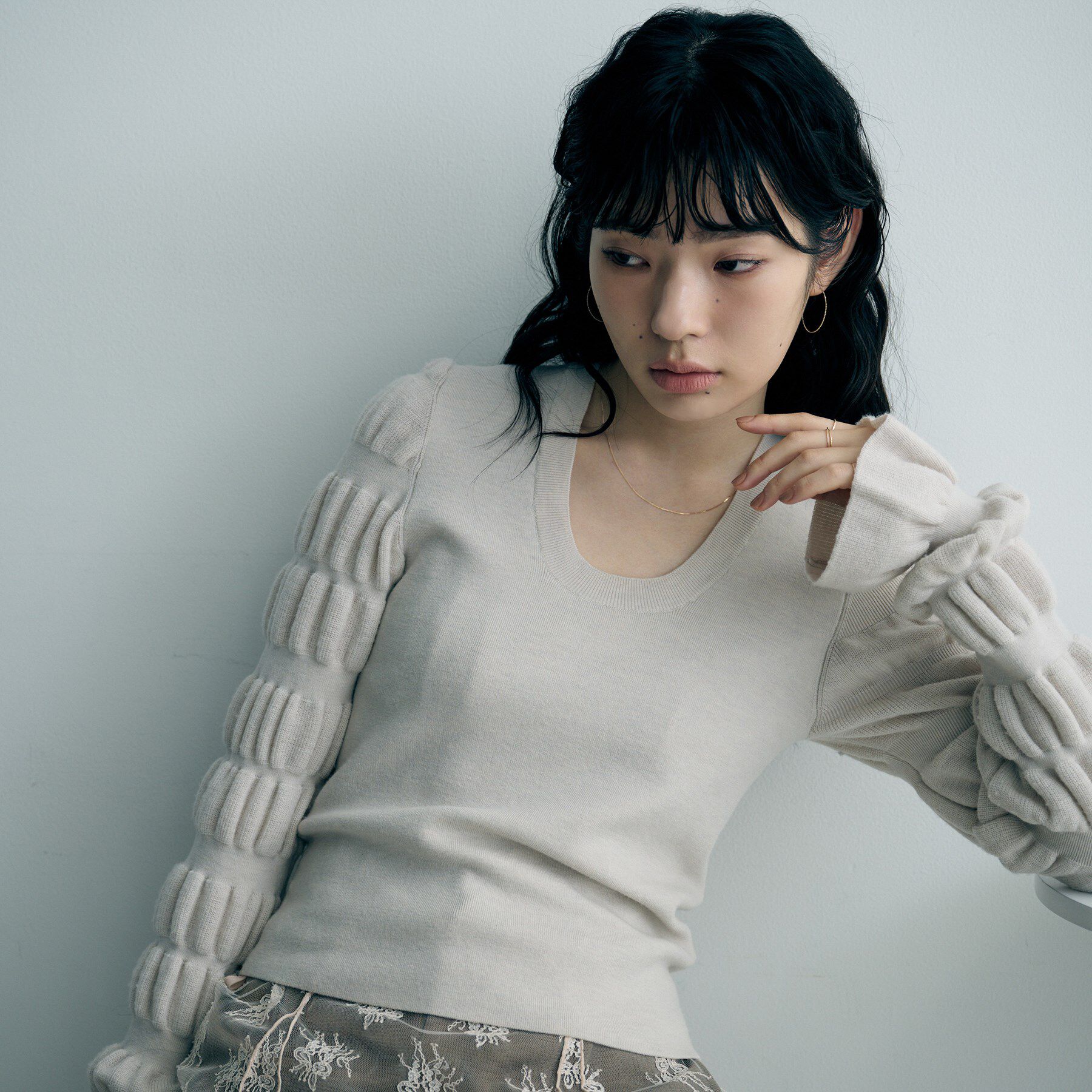 COCOSHNIK ONKITSCH「K10スキニーネックレス カーブ」|ネックレス|
