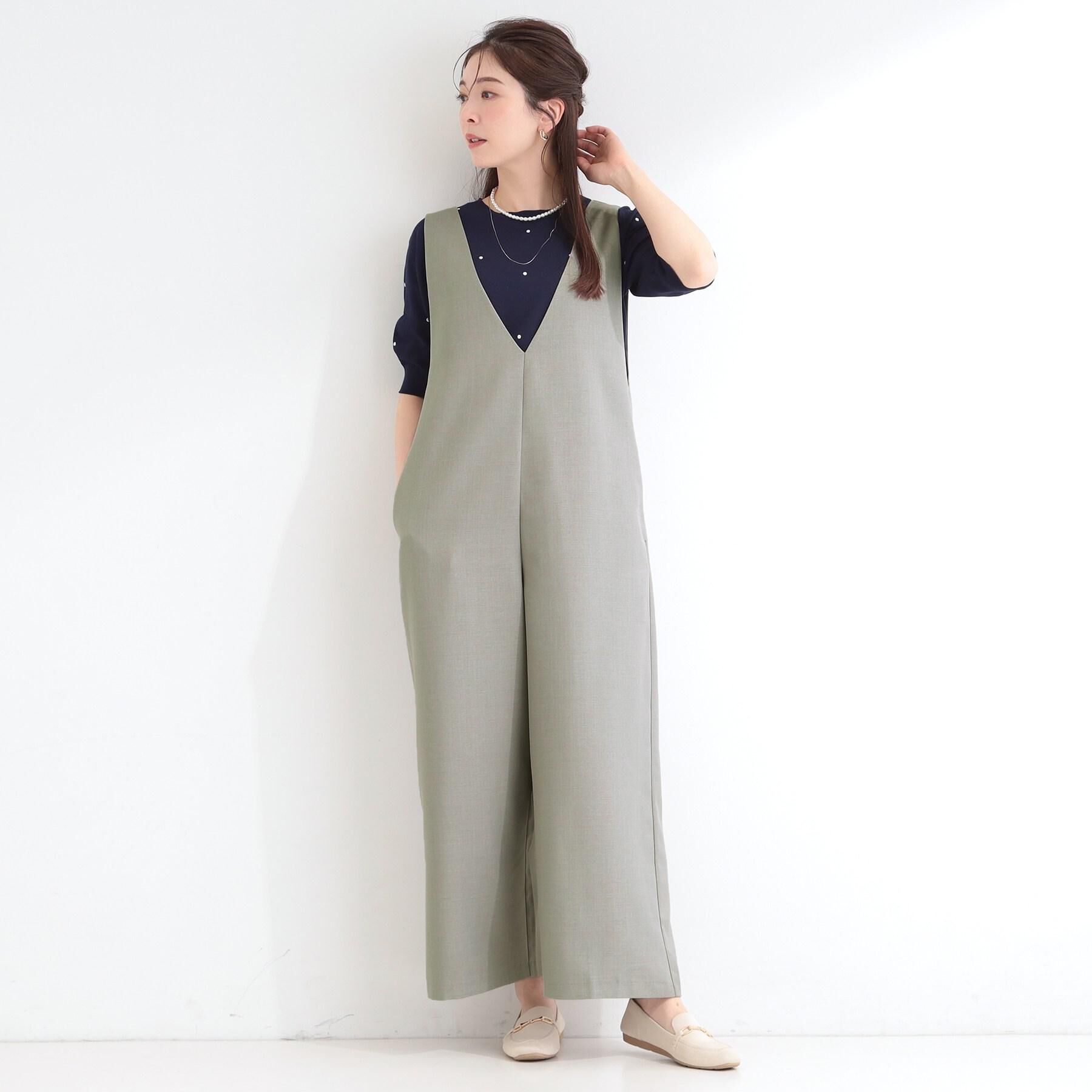 SHOO･LA･RUE「【S-LL/二の腕カバー】品よく隠せる ドット刺繍5分袖ニット」|ニット・セーター|