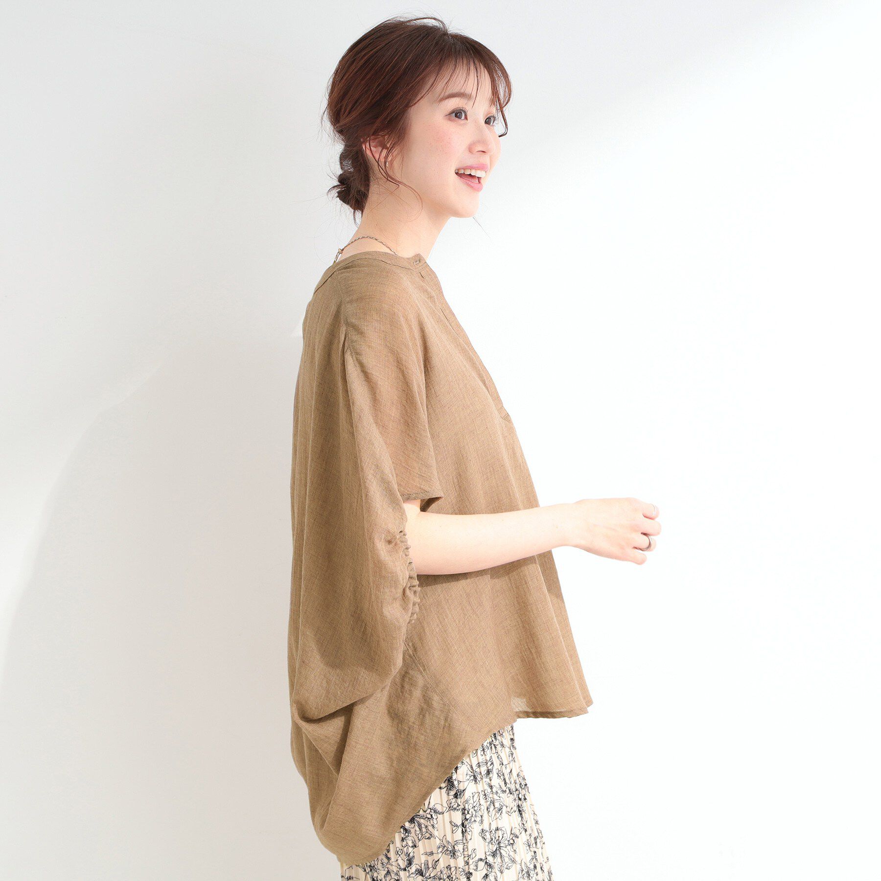 SHOO･LA･RUE「【体型カバー】バルーン風ゆるシャツブラウス」|シャツ・ブラウス|