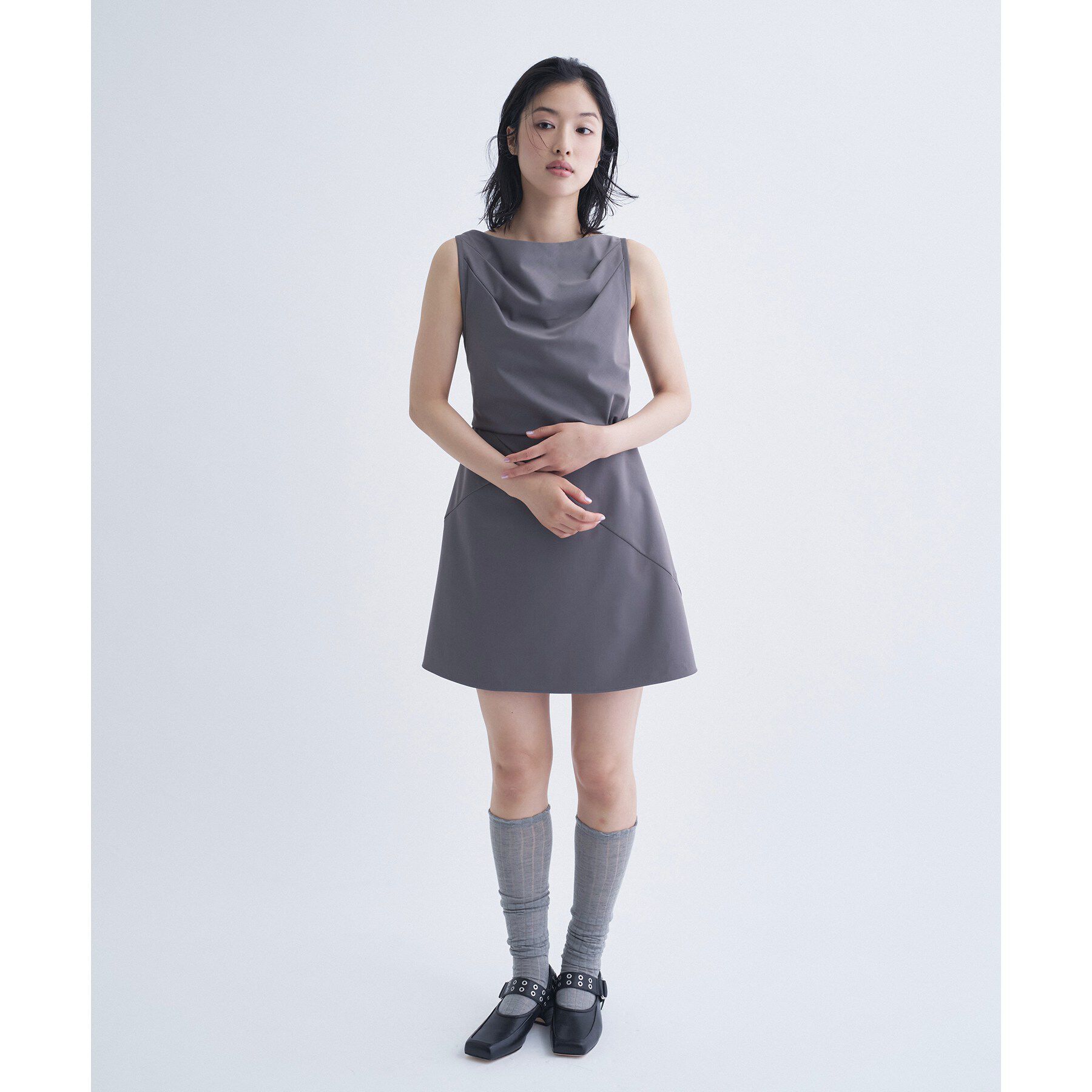CODE A「piedi nudi｜MESH STRIPE KNEE HIGH」|ソックス|