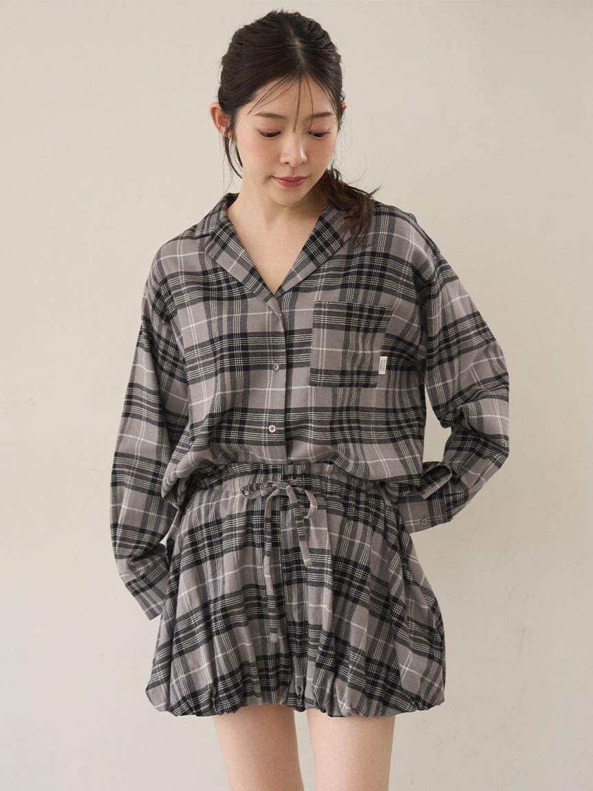 SNIDEL HOME「チェックバルーンパンツ」|ルームウェア|BLK