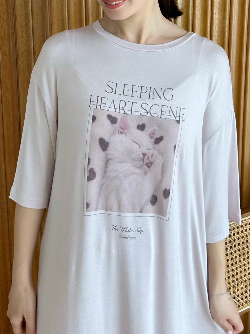 SNIDEL HOME「【接触冷感】ネコＴシャツワンピース」|ルームウェア|