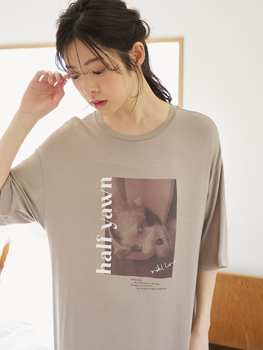 SNIDEL HOME「【接触冷感】ネコＴシャツワンピース」|ルームウェア|
