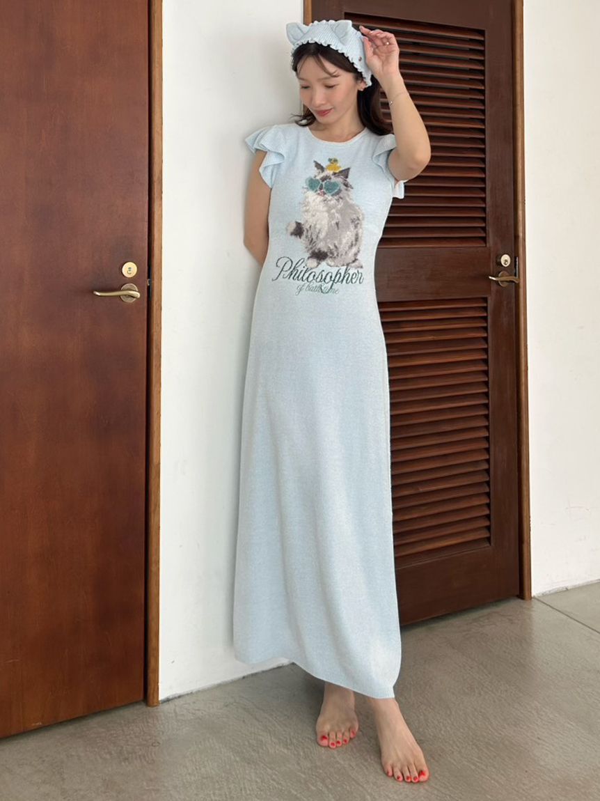 SNIDEL HOME「セレブバスキャットニットワンピース」|ルームウェア|