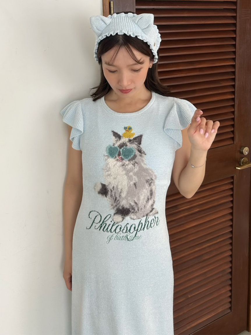 SNIDEL HOME「セレブバスキャットニットワンピース」|ルームウェア|