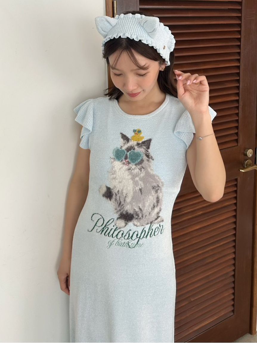 SNIDEL HOME「セレブバスキャットニットワンピース」|ルームウェア|