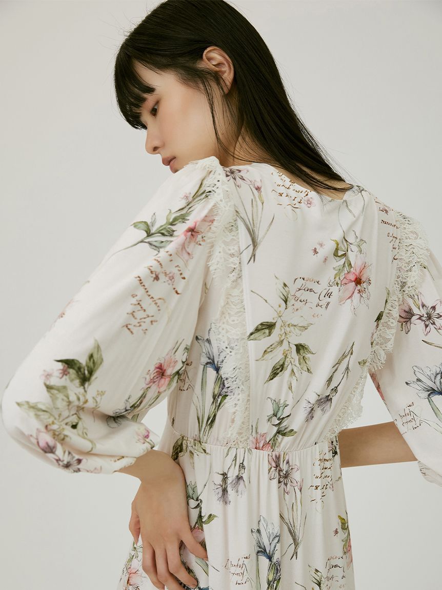 SNIDEL HOME「カシュクールレースカップインワンピース」|ルームウェア|