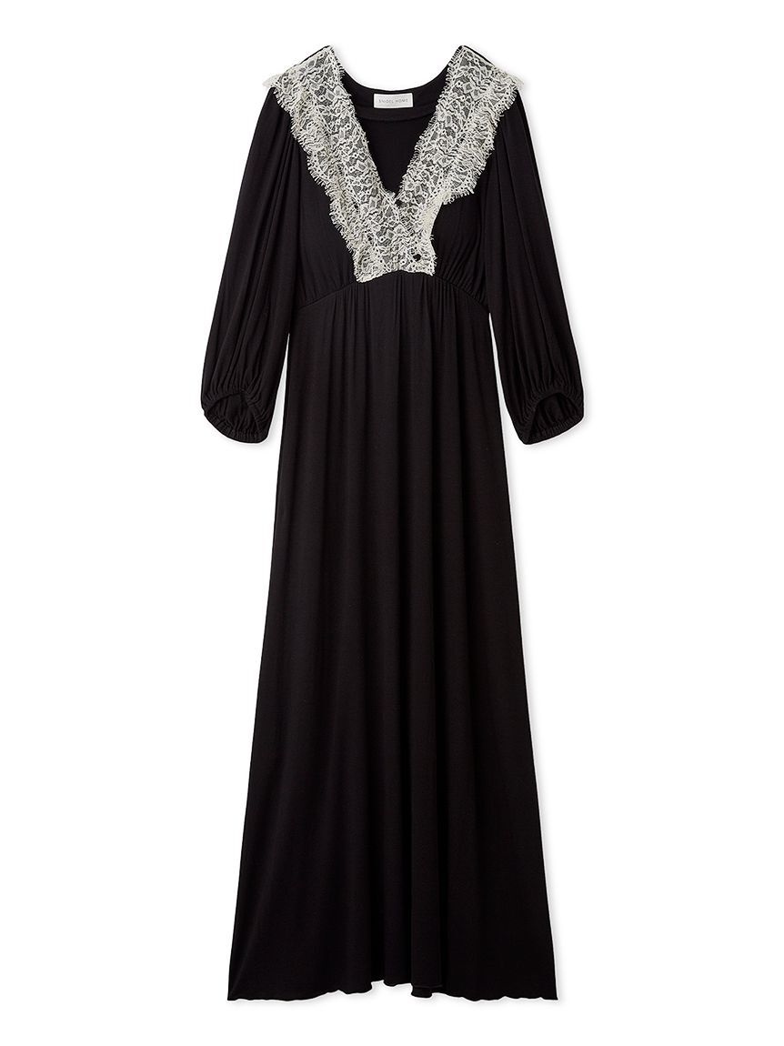 SNIDEL HOME「カシュクールレースカップインワンピース」|ルームウェア|BLK