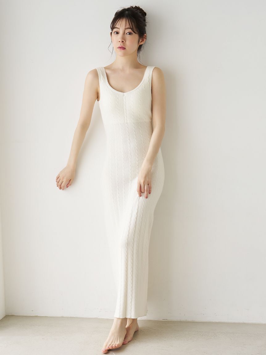 SNIDEL HOME「【Creamy】ケーブルニットワンピース」|ルームウェア|