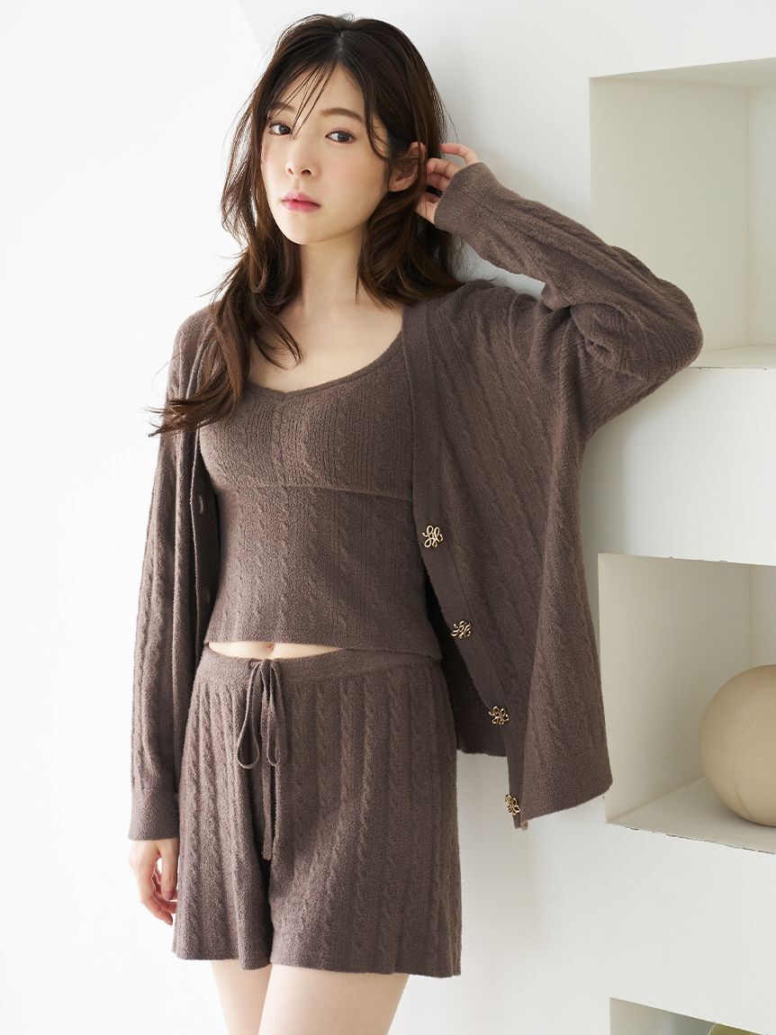 SNIDEL HOME「【Creamy】ケーブルニットショートパンツ」|ルームウェア|