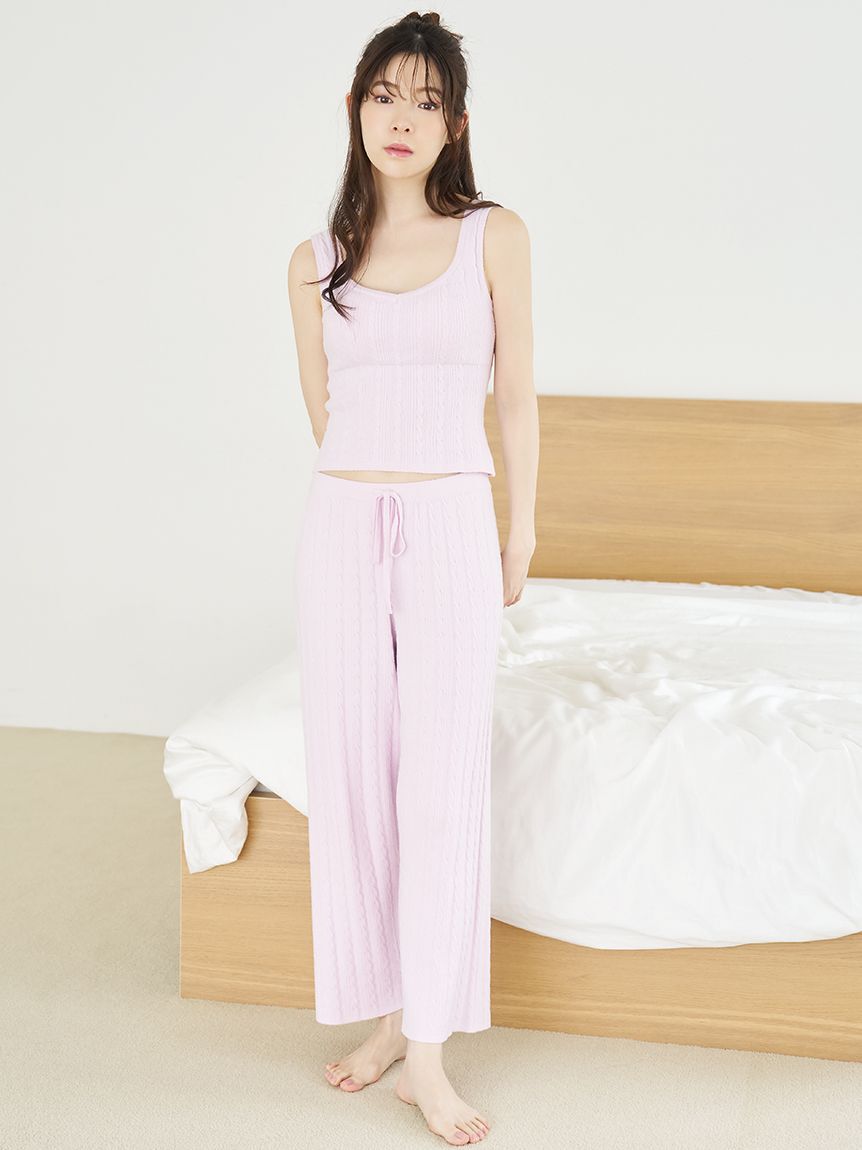 SNIDEL HOME「【Creamy】ケーブルニットロングパンツ」|ルームウェア|