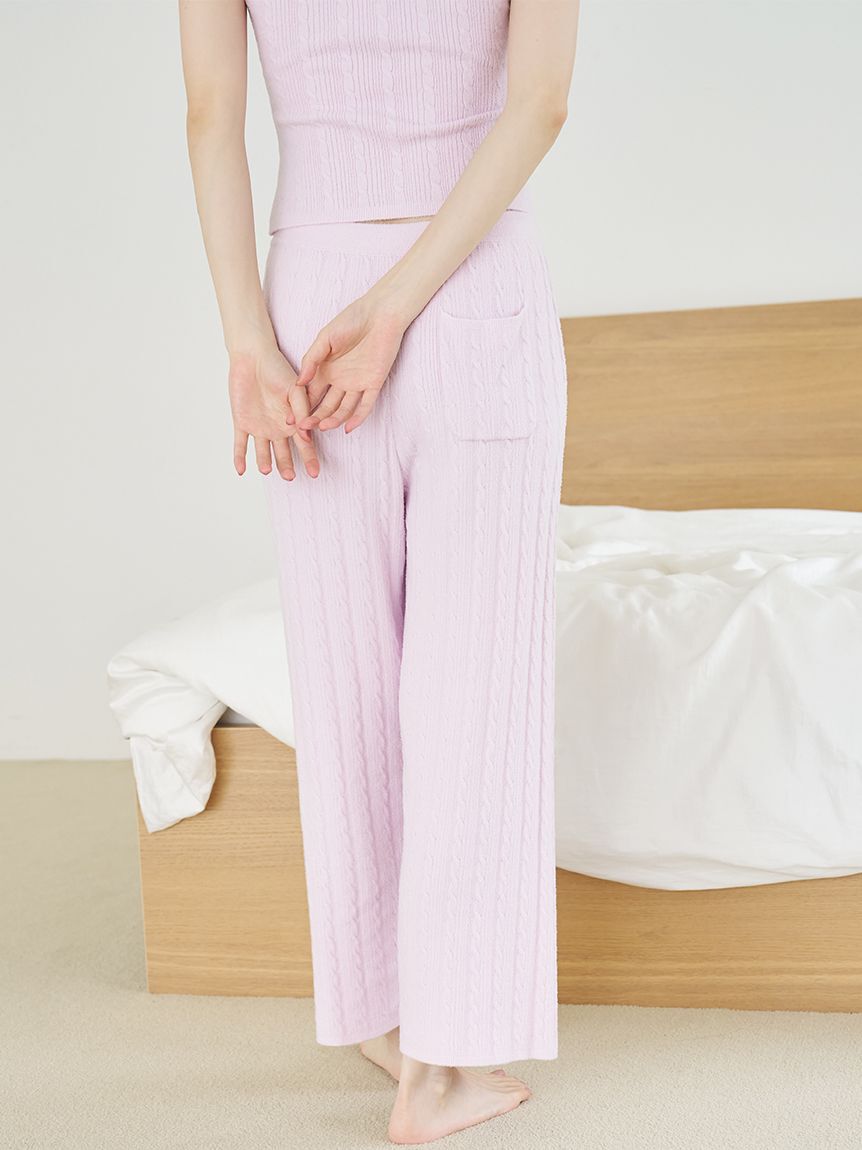 SNIDEL HOME「【Creamy】ケーブルニットロングパンツ」|ルームウェア|
