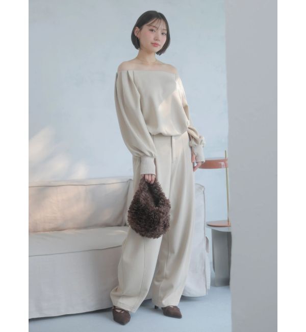 dazzlin「【吉田朱里】タックスリーブオフショルスウェット ※BLACK WEB限定カラー」|スウェット・ジャージ|