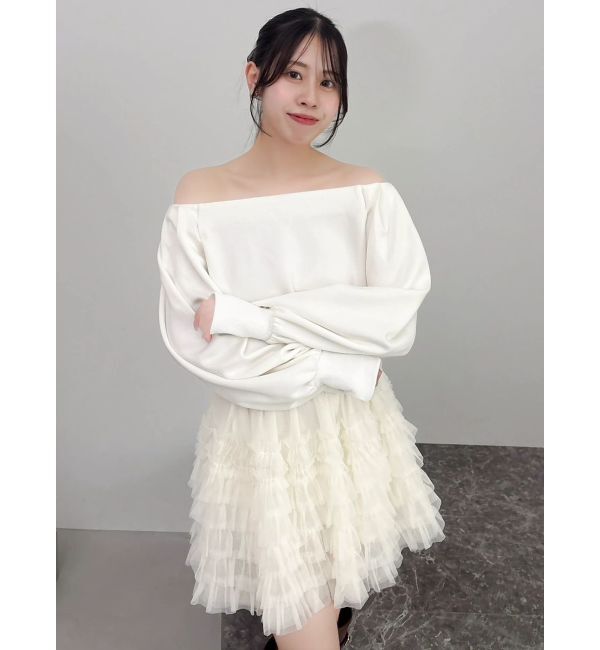 dazzlin「【吉田朱里】タックスリーブオフショルスウェット ※BLACK WEB限定カラー」|スウェット・ジャージ|