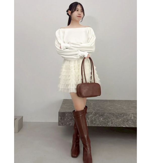 dazzlin「【吉田朱里】タックスリーブオフショルスウェット ※BLACK WEB限定カラー」|スウェット・ジャージ|